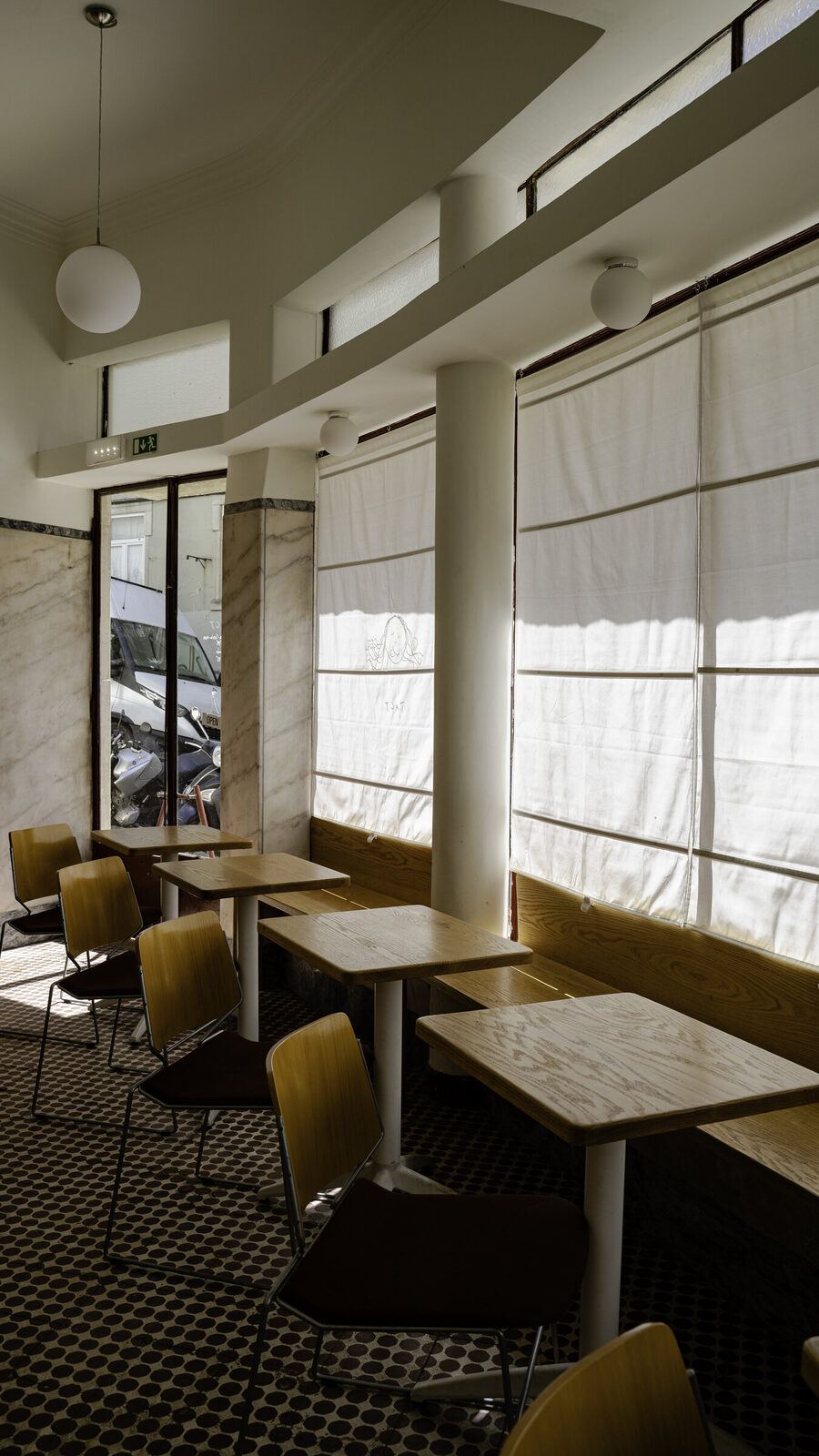 Window seating with oak tables, TACT