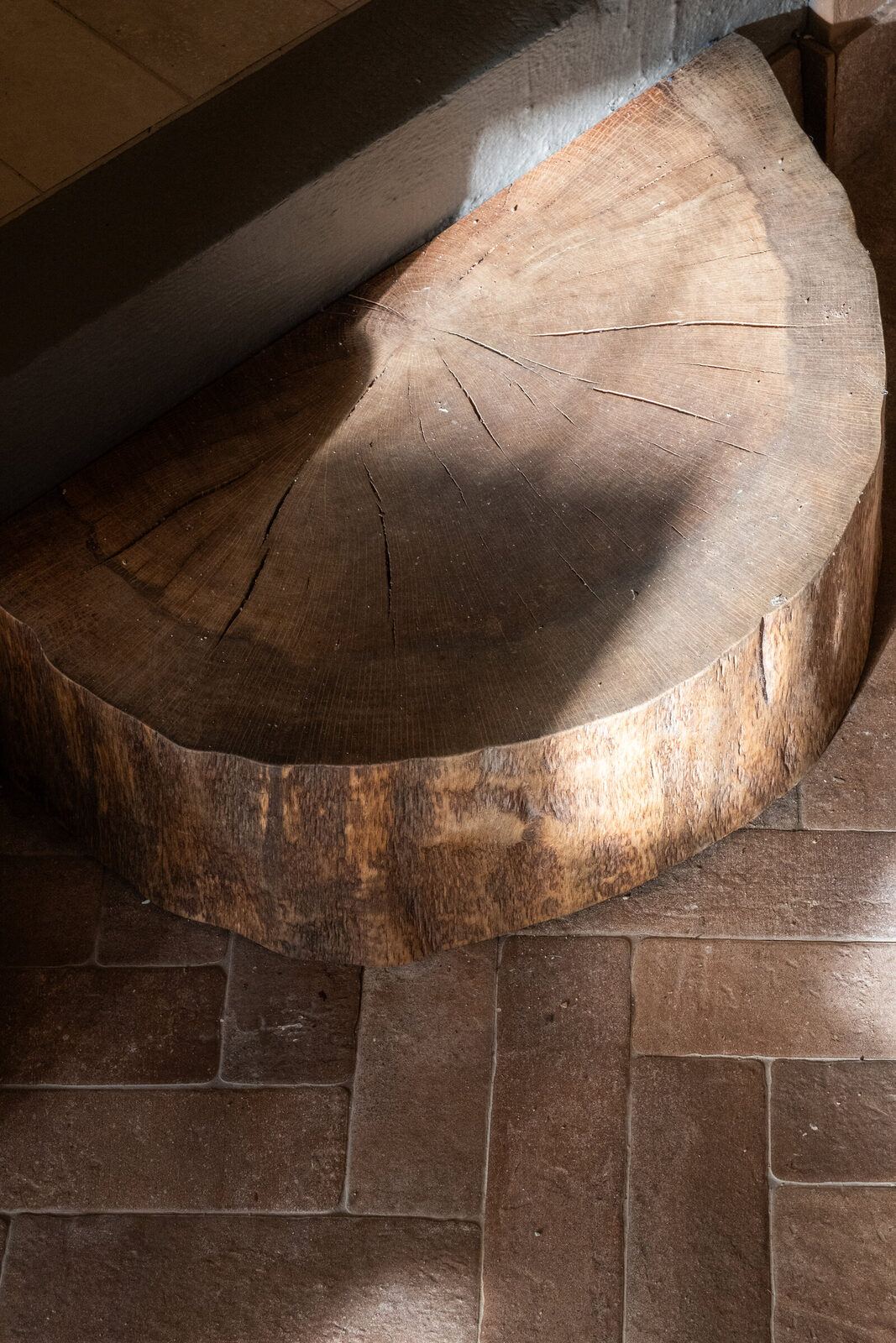 Step cut from a single tree trunk, Usha