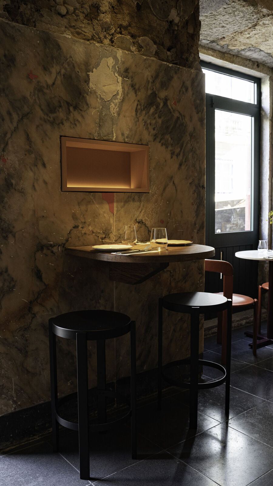Lit niche over a small table, Parra